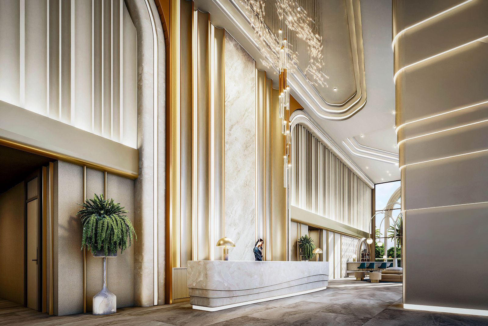 Dusit Sea Spire, бассейн и зона отдыха