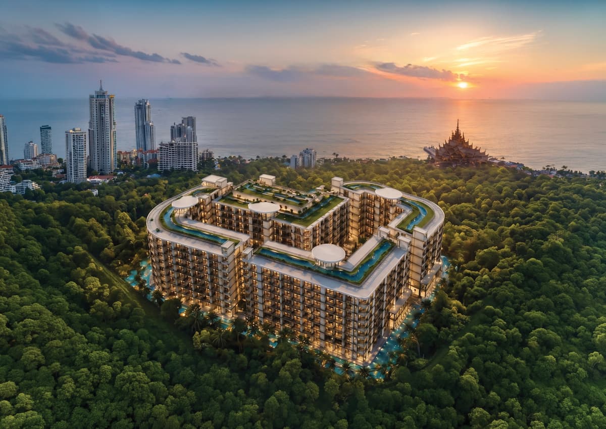 Love It Wongamat Beach, общий вид комплекса и форма masterplan