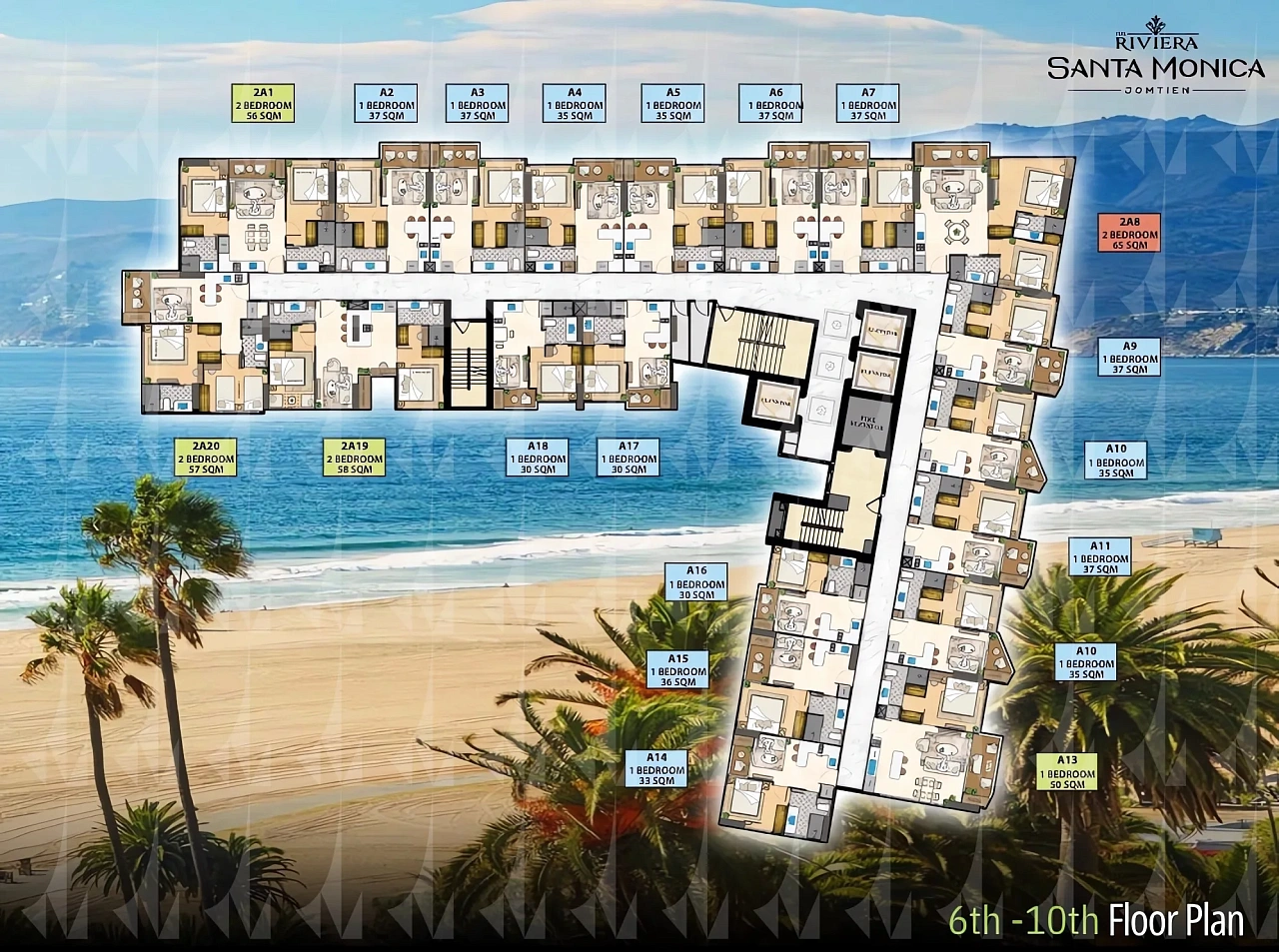 The Riviera Santa Monica, план этажа 3