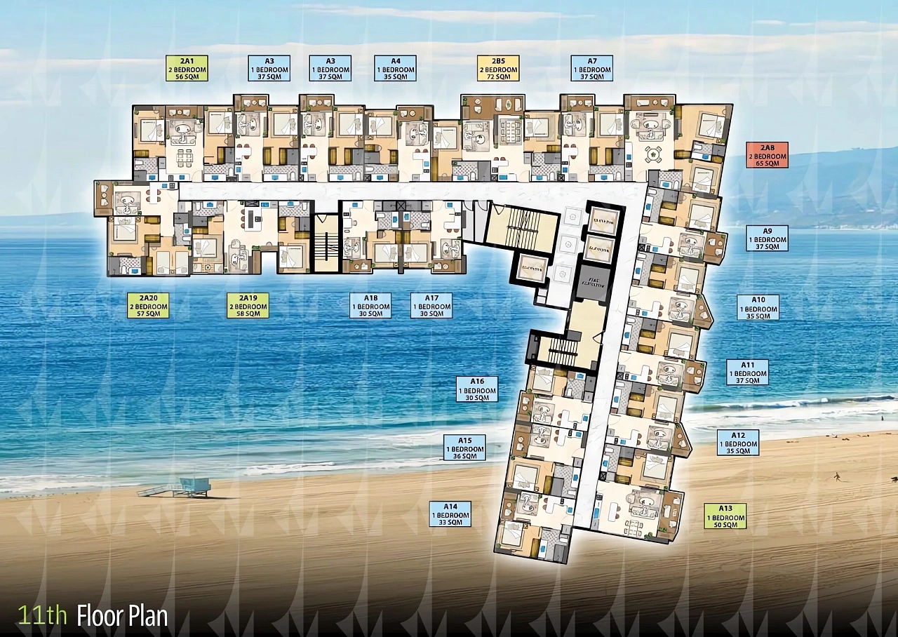 The Riviera Santa Monica, план этажа 4