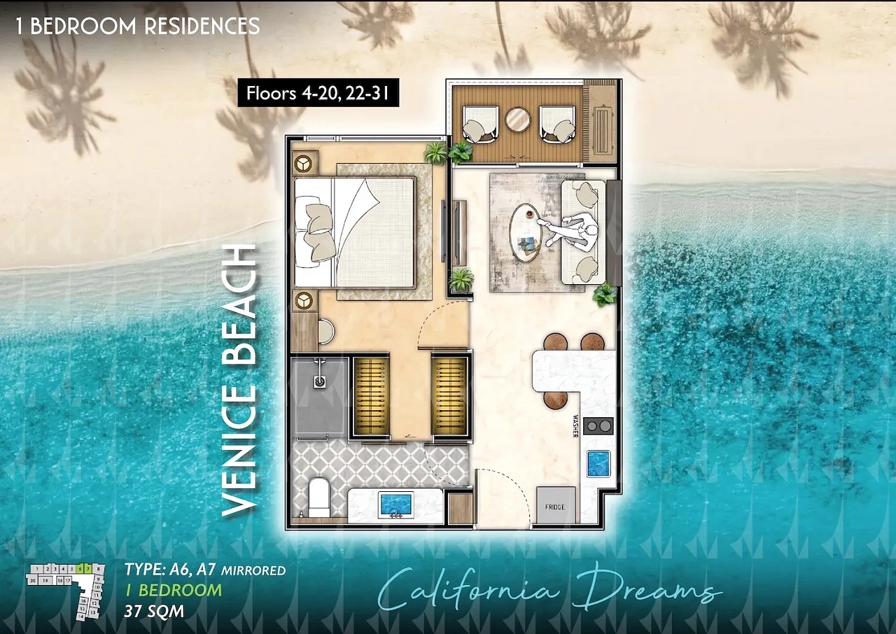 The Riviera Santa Monica, планировка квартиры 2