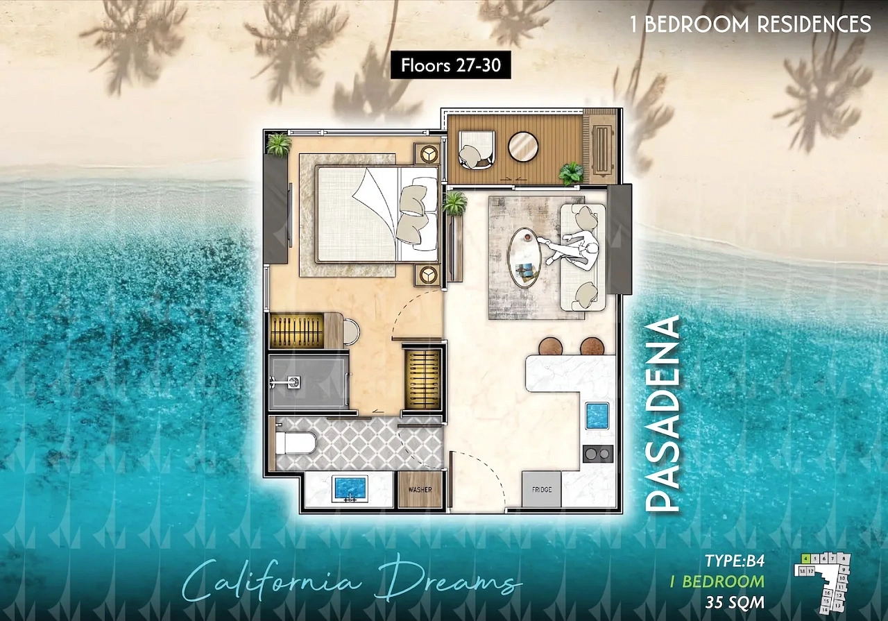 The Riviera Santa Monica, планировка квартиры 5