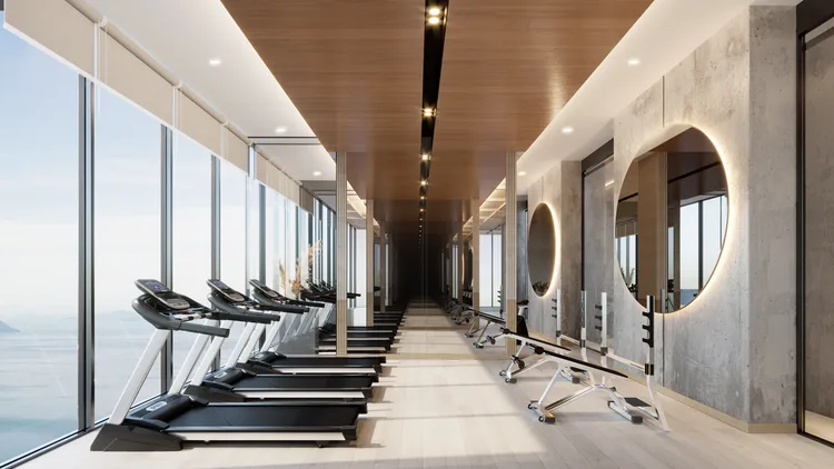 Skypark Lucean, фитнес-зал с видом