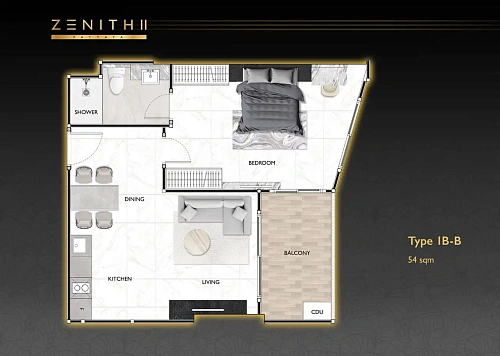 Zenith Pattaya II, планировка квартиры 4